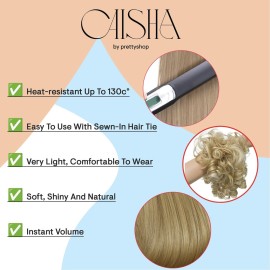 CAISHA Jumbo Hairpiece Scrunchy Updo Voluminous Curly Messy Bun Dark Blonde G3L