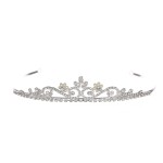 SAMKY Wedding Bridal Headpiece Tiara Crown with Pearl Crystals Bride\'s Hair Accessories