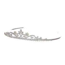 SAMKY Wedding Bridal Headpiece Tiara Crown with Pearl Crystals Bride\'s Hair Accessories