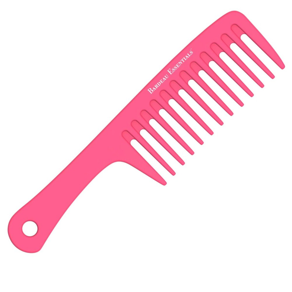 Extra Large Detangler Comb | Wide Tooth Shower Comb with Handle | Big Paddle Comb for Men and Women | Ideal for Everyday Use | For All Hair Types | By Bardeau Essentials (Pink)