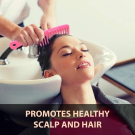 Extra Large Detangler Comb | Wide Tooth Shower Comb with Handle | Big Paddle Comb for Men and Women | Ideal for Everyday Use | For All Hair Types | By Bardeau Essentials (Pink)