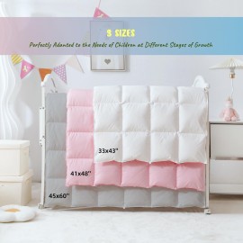 Baby Crib Comforter/Duvet/Blanket All Season 100% Natural White Goose Down Filled,Noiseless 500 Thread Count 100% Cotton Fabric 750+Fill Power (White, 45x60in)