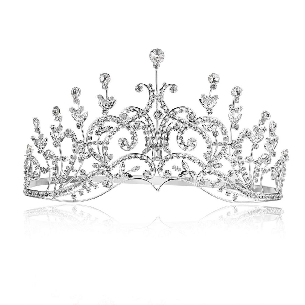 SAMKY Bride\'s Crystal Wedding Tiara Crown Bridal Pageant Headpiece Hair Accessories for Woman