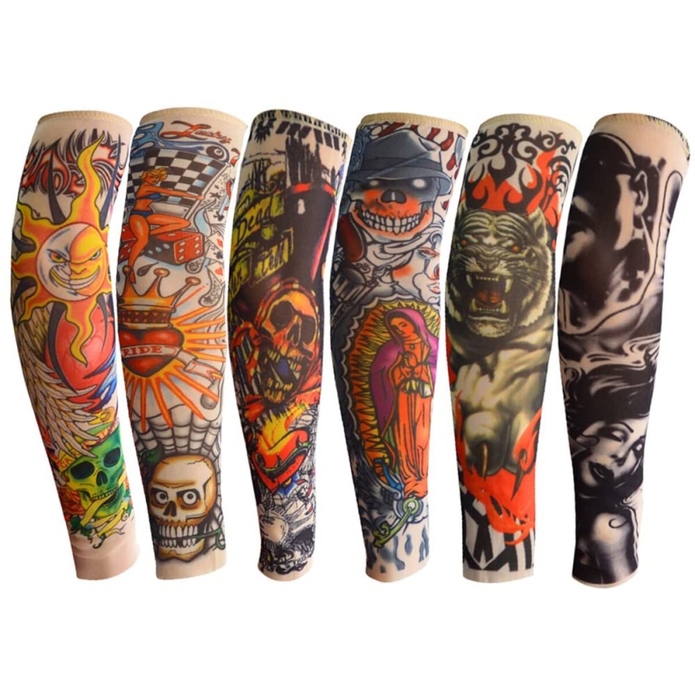 Acfun 6pcs Temporary Tattoo Sleeve for Kids Boy Girls, Fake Slip on Arm Sunscreen Sleeves for Outdoor Sports Riding Cycling, B Acfun 6pcs Temporary Tattoo Sleeve for Kids Boy Girls, Fake Slip on Arm Sunscreen Sleeves for Outdoor Sports Riding Cycling, B