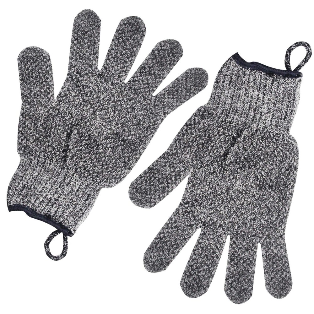 Exfoliating Gloves with Hanging Loop - 1 Pair Bamboo Charcoal Bath/Shower Gloves, Bath Gloves for Shower Exfoliating and Ingrown Hair/Dead Skin Remover - Bamboo Charcoal - Exfoliator Mitt Scrub Gloves Exfoliating Gloves with Hanging Loop - 1 Pair Bamboo Charcoal Bath/Shower Gloves, Bath Gloves for Shower Exfoliating and Ingrown Hair/Dead Skin Remover - Bamboo Charcoal - Exfoliator Mitt Scrub Gloves