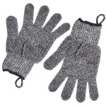 Exfoliating Gloves with Hanging Loop - 1 Pair Bamboo Charcoal Bath/Shower Gloves, Bath Gloves for Shower Exfoliating and Ingrown Hair/Dead Skin Remover - Bamboo Charcoal - Exfoliator Mitt Scrub Gloves