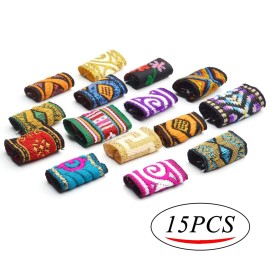 Dreadlock Beads,15 Pcs Fabric Dreadlock Bead Cloth Braiding Hair Accessories Colorful Hair Tube Beads for Braiding Hair Decoration