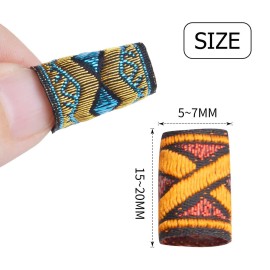 Dreadlock Beads,15 Pcs Fabric Dreadlock Bead Cloth Braiding Hair Accessories Colorful Hair Tube Beads for Braiding Hair Decoration