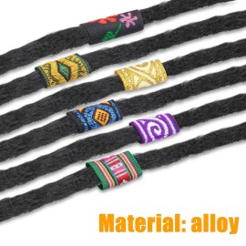 Dreadlock Beads,15 Pcs Fabric Dreadlock Bead Cloth Braiding Hair Accessories Colorful Hair Tube Beads for Braiding Hair Decoration