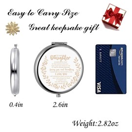 sedmart Gifts for Daughter from Mom, to My Daughter Engraved Compact Mirror with Inspirational Quotes,Christmas Birthday Graduation Gifts for Daughter Granddaughter