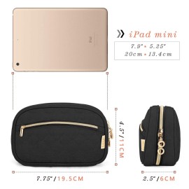 LUXJA Nail Polish Case - Holds 10 Bottles (15ml - 0.5 fl.oz), Nail Polish Organizer with Zipper Pockets (Bag Only), Black