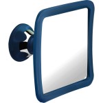 MIRRORVANA Fogless Shower Mirror for Shaving with Upgraded Suction, Anti Fog Shatterproof Surface and 360 Swivel, 6.3 x 6.3 (Blue)