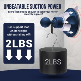 MIRRORVANA Fogless Shower Mirror for Shaving with Upgraded Suction, Anti Fog Shatterproof Surface and 360 Swivel, 6.3 x 6.3 (Blue)