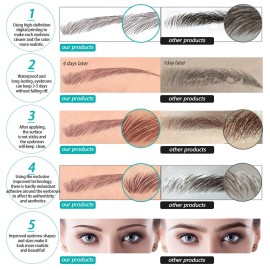 Aresvns Eyebrow Tattoo Sticker 77 Pairs!4D Fake Eyebrows,Popular Reddish Brown (Chocolate color) Eyebrow Transfers Sticker,Suitable Sizes,Waterproof and Long-Lasting 4-6 Days