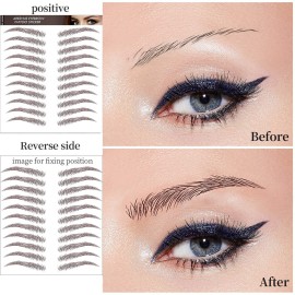 Aresvns Eyebrow Tattoo Sticker 77 Pairs!4D Fake Eyebrows,Popular Reddish Brown (Chocolate color) Eyebrow Transfers Sticker,Suitable Sizes,Waterproof and Long-Lasting 4-6 Days