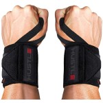 Hustle Athletics Wrist Wraps for Weightlifting - USPA Approved, Best Gym Wrist Straps for Weightlifting Wrist Support for Powerlifting, Bodybuilding & Strength Training - Thumb Loop for Men & Women