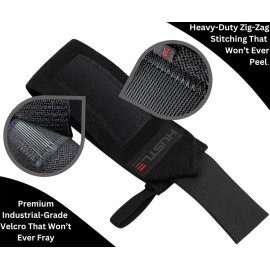 Hustle Athletics Wrist Wraps for Weightlifting - USPA Approved, Best Gym Wrist Straps for Weightlifting Wrist Support for Powerlifting, Bodybuilding & Strength Training - Thumb Loop for Men & Women