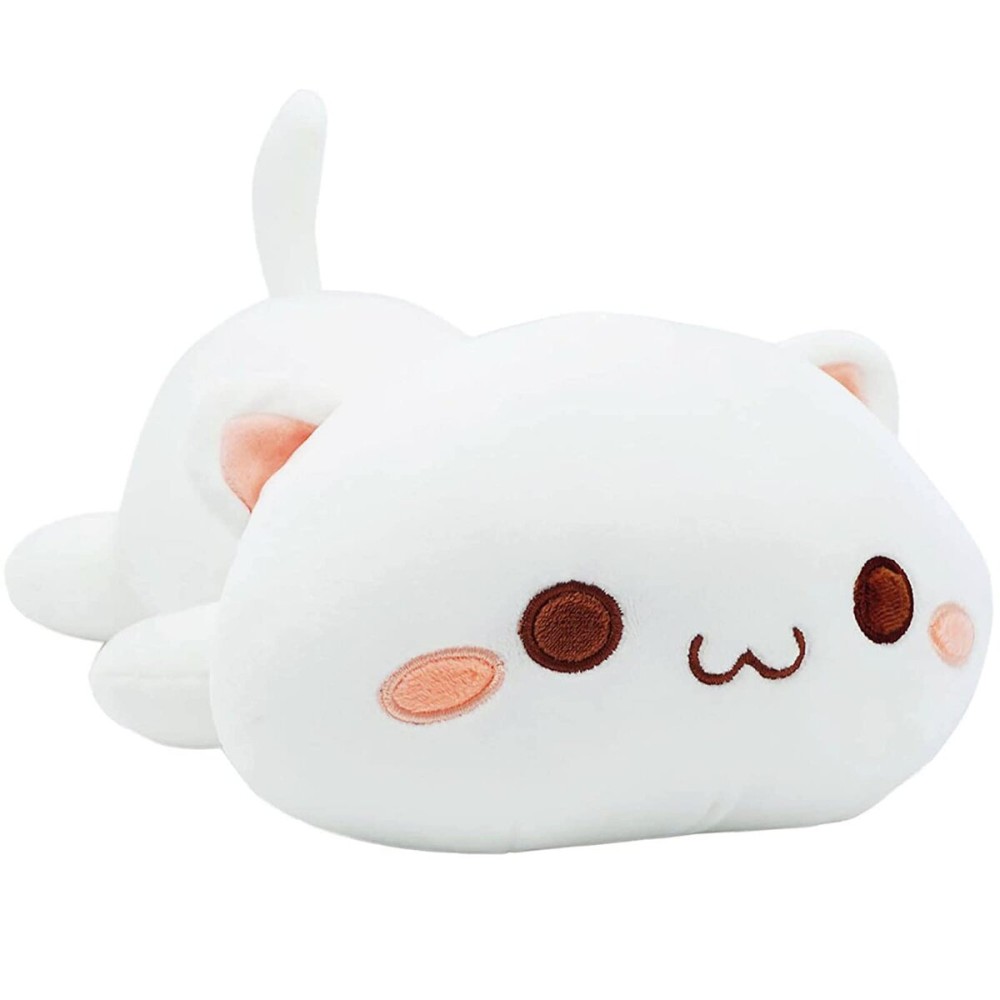 Onsoyours Cute Kitten Plush Toy 25.5 Stuffed Animal Pet Kitty Soft Anime Cat Large Plush Pillow for Kids (White A, 25.5)