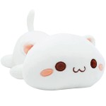Onsoyours Cute Kitten Plush Toy 25.5 Stuffed Animal Pet Kitty Soft Anime Cat Large Plush Pillow for Kids (White A, 25.5)
