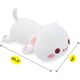 Onsoyours Cute Kitten Plush Toy 25.5 Stuffed Animal Pet Kitty Soft Anime Cat Large Plush Pillow for Kids (White A, 25.5)