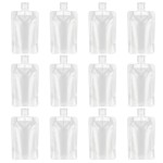 YASUOA 12 Pieces 100ml Leakproof Travel Pouches for toiletries Bulk Travel Size Refillable Squeeze Pouches Containers TSA Approved Empty Stand Up Pouch for Lotion Shampoo Liquids 3.4oz