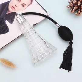 Perfume Atomisers Bottles Vintage Perfume Bottle, Refillable Glass Bottle with Antique Black Bulb Sprayer and Tassel, 75ml Perfume Atomisers Bottles Vintage Perfume Bottle, Refillable Glass Bottle with Antique Black Bulb Sprayer and Tassel, 75ml