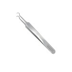 Blackhead Tweezer - Professional Curved Steel Tip Surgical Comedone & Splinter Extractor. Ideal Blemish & Acne Remover Tool Means Flawless Facial Skin (Stainless Steel)
