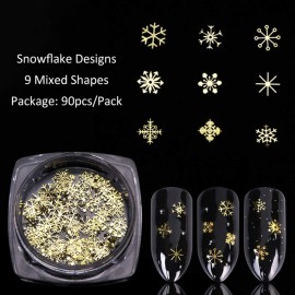Snowflakes Glitter Decals Christmas Gold Stickers Winter Sequins Paillette 3D Sparkly Flakes Holographic Nail Supplies Decorations Accessories Manicure 1 Box Snowflakes Glitter Decals Christmas Gold Stickers Winter Sequins Paillette 3D Sparkly Flakes Holographic Nail Supplies Decorations Accessories Manicure 1 Box