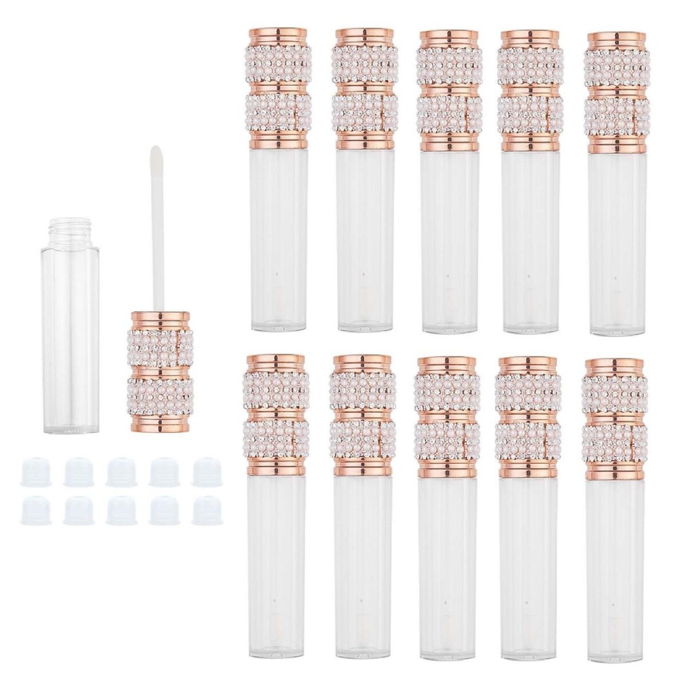 AJLTPA 10 Pack Pearl Diamond Lip Gloss Wand Tubes, 5ml Empty Lip Gloss Containers, Lipgloss Lip Balm Bottles with Rubber Stoppers for Lip Gloss Balm Cosmetic Business (Pearl Diamond) AJLTPA 10 Pack Pearl Diamond Lip Gloss Wand Tubes, 5ml Empty Lip Gloss Containers, Lipgloss Lip Balm Bottles with Rubber Stoppers for Lip Gloss Balm Cosmetic Business (Pearl Diamond)