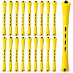 WILLBOND 80 Pieces Hair Perm Rods Set Cold Wave Rods Hair Rollers Plastic Perming Curlers for Hairdressing Styling(0.28 Inch,Yellow)
