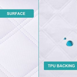 Yoofoss Waterproof Bassinet Mattress Pad Cover 2 Pack Fit for Hourglass/Oval Bassinet Mattress, Baby Bassinet Mattress Protector for Boys and Girls 32X16in White