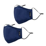 TPRC Standard 2 Piece Reusable Face Mask Set, Navy Blue