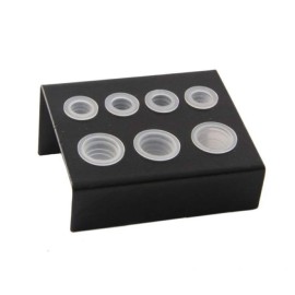 2Pcs Professional Tattoo Ink Cup Holder Stand 7 Holes Tattoo Pigment Cup Caps Holder Container Stand Tattoo Accessories for Color Mixing Tattoo Ink Mixing Holder Pigment Bracket,Black