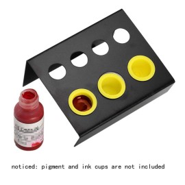 2Pcs Professional Tattoo Ink Cup Holder Stand 7 Holes Tattoo Pigment Cup Caps Holder Container Stand Tattoo Accessories for Color Mixing Tattoo Ink Mixing Holder Pigment Bracket,Black