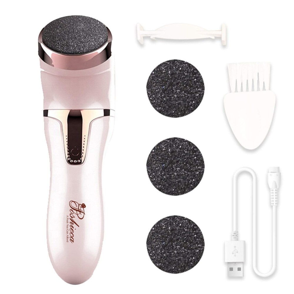 Poshieca Electric Foot Callus Remover Pedicure Kit, Foot File, Dual Speed Settings, Cordless, Rechargeable, Professional SPA Results. Ideal Gift ...