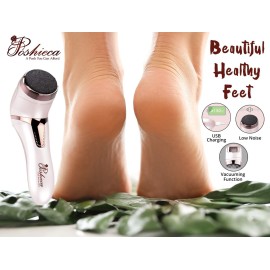 Poshieca Electric Foot Callus Remover Pedicure Kit, Foot File, Dual Speed Settings, Cordless, Rechargeable, Professional SPA Results. Ideal Gift ...