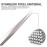 Pretty memory Pointed Tweezers for Eyelash Extensions, Stainless Steel Precision Straight Tip Lash tweezers for Isolation and Individual Lashes, Silver