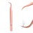 Pretty memory Pointed Tweezers, Straight Lash Tweezers for Eyelash Extensions, Precision Stainless Steel Fine Tip Eyelash Extension Tweezers with White Tweezer Bag, Rose Gold