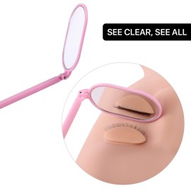 Pretty memory Lash Mirror, 270 Degree Free Rotation Lash Extension Supplies, Lightweight Makeup Mirror for Eyelash Extensions Supplies (Pink) Pretty memory Lash Mirror, 270 Degree Free Rotation Lash Extension Supplies, Lightweight Makeup Mirror for Eyelash Extensions Supplies (Pink)