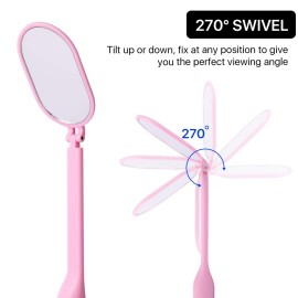 Pretty memory Lash Mirror, 270 Degree Free Rotation Lash Extension Supplies, Lightweight Makeup Mirror for Eyelash Extensions Supplies (Pink) Pretty memory Lash Mirror, 270 Degree Free Rotation Lash Extension Supplies, Lightweight Makeup Mirror for Eyelash Extensions Supplies (Pink)
