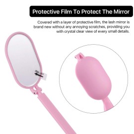 Pretty memory Lash Mirror, 270 Degree Free Rotation Lash Extension Supplies, Lightweight Makeup Mirror for Eyelash Extensions Supplies (Pink) Pretty memory Lash Mirror, 270 Degree Free Rotation Lash Extension Supplies, Lightweight Makeup Mirror for Eyelash Extensions Supplies (Pink)