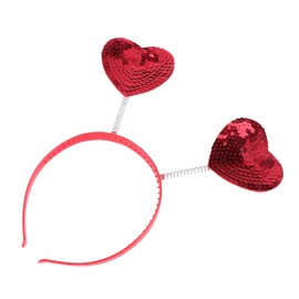 Uonlytech Love Heart Shaped Sequin Headband Valentine Day Hair Hair Clasp Hair Band Accessories Women