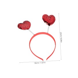 Uonlytech Love Heart Shaped Sequin Headband Valentine Day Hair Hair Clasp Hair Band Accessories Women