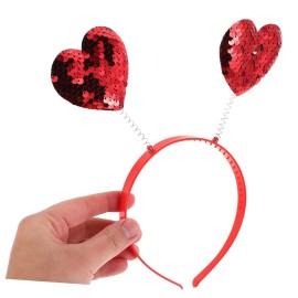 Uonlytech Love Heart Shaped Sequin Headband Valentine Day Hair Hair Clasp Hair Band Accessories Women