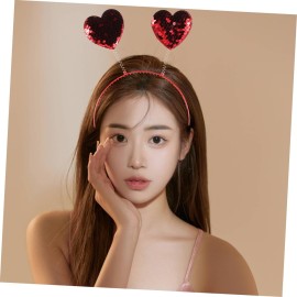 Uonlytech Love Heart Shaped Sequin Headband Valentine Day Hair Hair Clasp Hair Band Accessories Women
