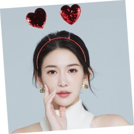 Uonlytech Love Heart Shaped Sequin Headband Valentine Day Hair Hair Clasp Hair Band Accessories Women