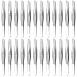 Eyebrow Tweezers for Women Facial Hair - 24 Pcs Stainless Steel 3.5 Mini Tweezers Bulk Pack with Heart Clamps, Effortless Eyebrow Plucking - Compact Size, Designed for Home & Professional Use