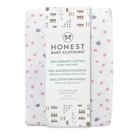 HonestBaby unisex-baby Fitted Crib Sheets Set Standard Mattress, 100% Organic Cotton Baby Boys, Girls, Neutral, 1 Pack - Light Blue, One Size
