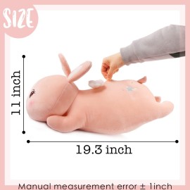 ARELUX 21.7 Pink Stuffed Animal Pillow,Easter Bunny Plush Soft Hugging Toys,Cute Rabbit Doll Throw Pillow with Wings, Gifts for Girls Kids Birthday