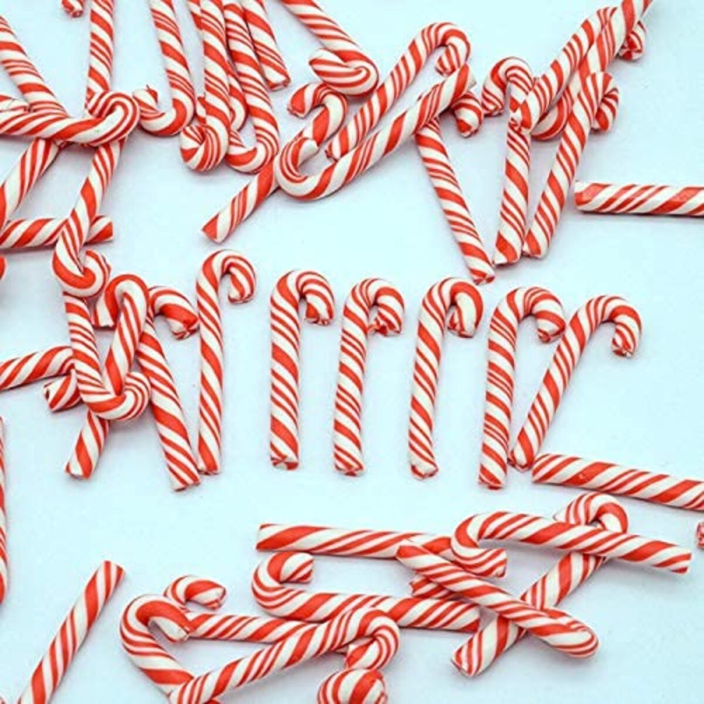 100pcs/Pack 3D Red White Candy Canes Slices Supplies Polymer Soft Clay DIY Decoration for Nail Art Slime Kit DIY Cake Dessert Simulation Food RT12-RW 100pcs/Pack 3D Red White Candy Canes Slices Supplies Polymer Soft Clay DIY Decoration for Nail Art Slime Kit DIY Cake Dessert Simulation Food RT12-RW